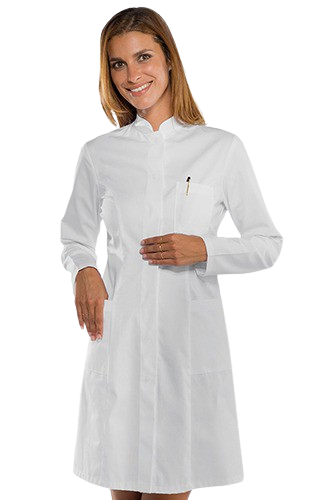 CAMICE DONNA CATALINA: camice bianco con colletto coreana modello donna allaccio centrale con...